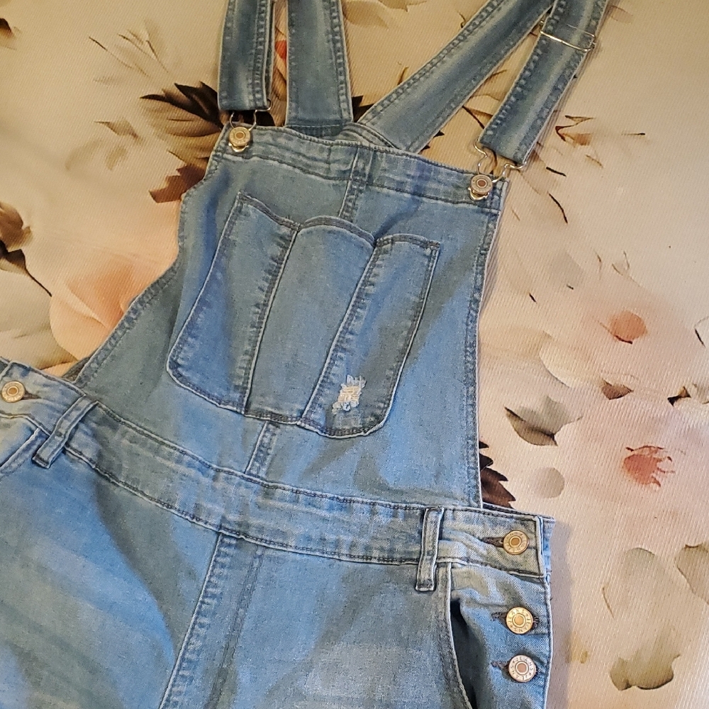 Destressed Denim Overalls‎
